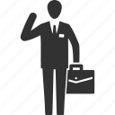 briefcase, businessman, man