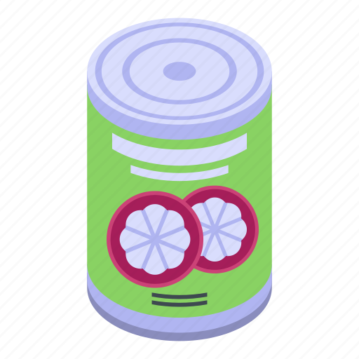 Can, cartoon, hand, isometric, logo, mangosteen, tin icon - Download on Iconfinder