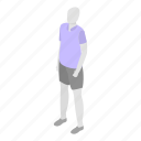 business, cartoon, isometric, man, mannequin, polo, shorts