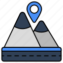 map, hills location, direction, gps, navigation