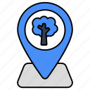 forest location, tree direction, gps, navigation, geolocation