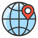 direction, globe, location, map, navigation, pin