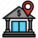 bank, map, location, store, pin