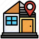 house, map, location, store, pin