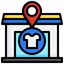 clothing, store, map, location, pin