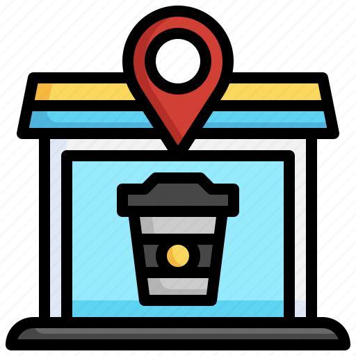 Coffee, shop, map, location, store, pin icon - Download on Iconfinder