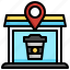 coffee, shop, map, location, store, pin 