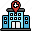 hospital, map, location, store, pin 