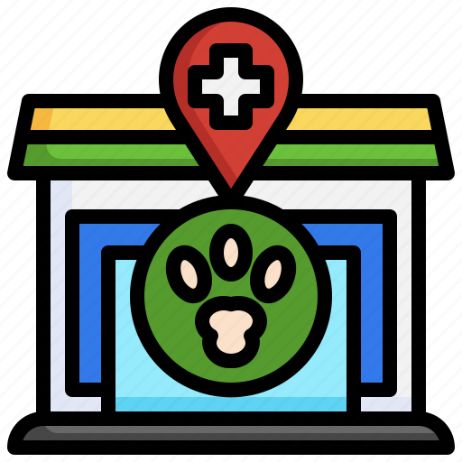 Veterinary, clinic, map, location, store, pin icon - Download on Iconfinder