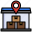 warehouse, map, location, store, pin 