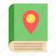 map, flat, pointer, direction, location, navigation, pin, marker, book, guidebook 