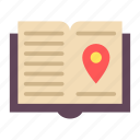 map, flat, pointer, location, navigation, marker, book, guidebook, tourism