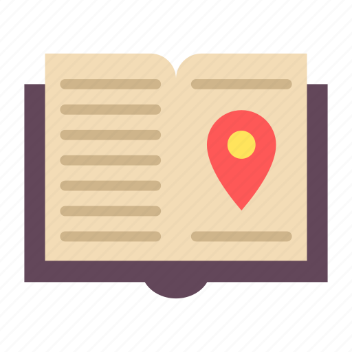 Map, flat, pointer, location, navigation, marker, book icon - Download on Iconfinder