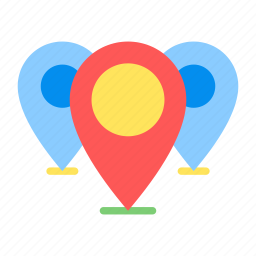 Map, flat, pointer, direction, location, navigation, pin icon - Download on Iconfinder