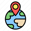 map, flat, line, location, navigation, earth, globe