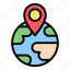 map, flat, line, location, navigation, earth, globe 