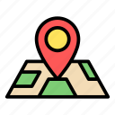 map, flat, line, direction, location, navigation, pin