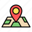 map, flat, line, direction, location, navigation, pin 