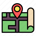 map, flat, line, location, navigation, direction, pin