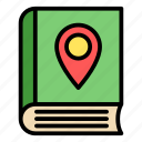 map, flat, line, location, navigation, pin, guidebook