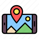 map, flat, line, direction, navigation, location, smartphone