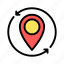 map, flat, line, location, direction, navigation, pin 