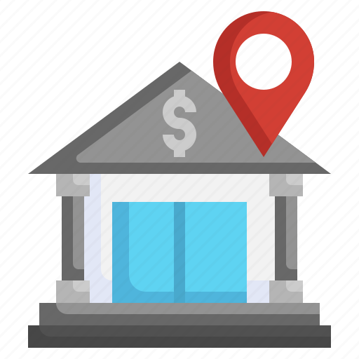 Bank, map, location, store, pin icon - Download on Iconfinder