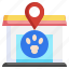 pet, shop, map, location, store, pin 