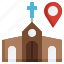 church, map, location, store, pin 