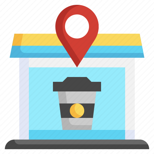 Coffee, shop, map, location, store, pin icon - Download on Iconfinder