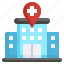 hospital, map, location, store, pin 