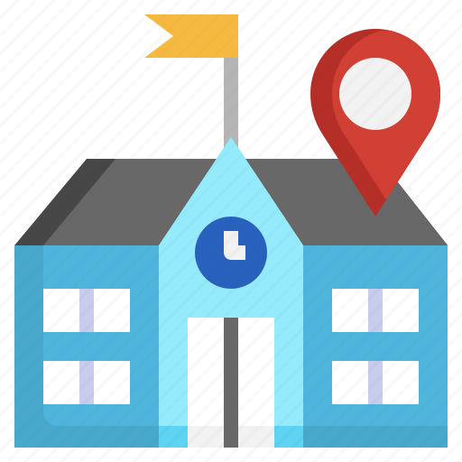 School, map, location, store, pin icon - Download on Iconfinder