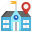 school, map, location, store, pin 