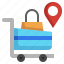 shopping, map, location, store, pin