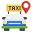 taxi, map, location, store, pin, car 