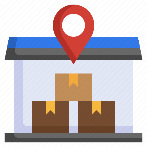 Warehouse, map, location, store, pin icon - Download on Iconfinder