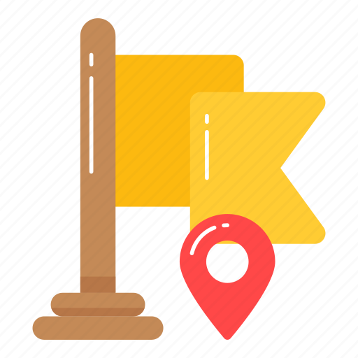 Destination, flag, location, pointer, map, pin, flag pole icon - Download on Iconfinder