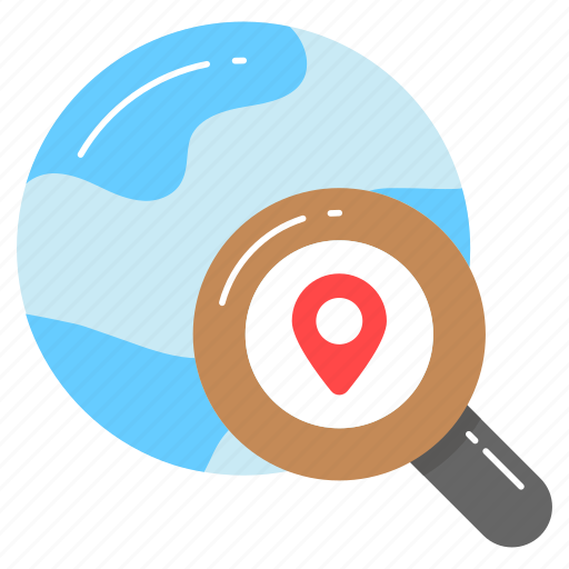 Global, location, pin, pointer, magnifying, search, gps icon - Download on Iconfinder