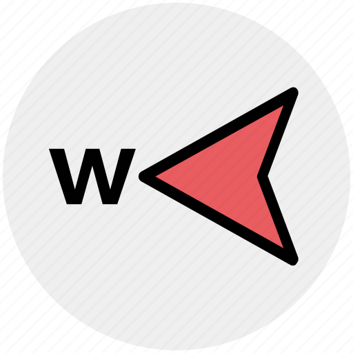 Arrow, compass, direction, gps, map, navigation, west icon - Download on Iconfinder