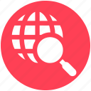 earth, globe, magnifier, search, search engine, seo, world