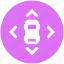 arrows, car, direction, navigation, road, vehicle 
