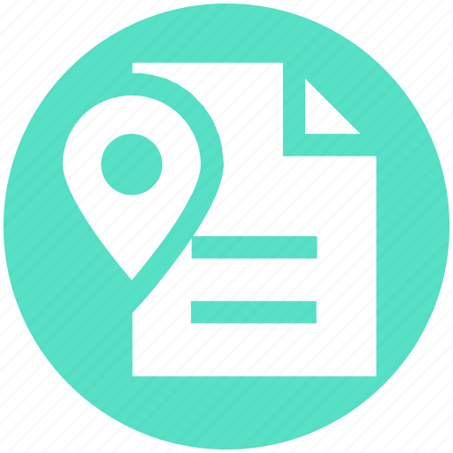 Document, file, location, map pin, page, paper map, plan icon - Download on Iconfinder