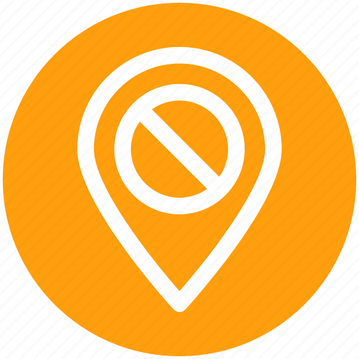Ban, block, map pin, no, prohibition, sign, stop icon - Download on Iconfinder