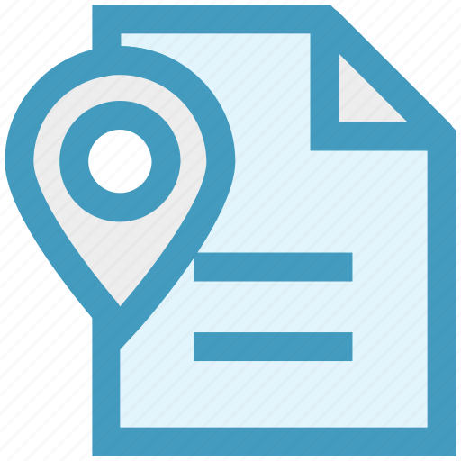 Document, file, location, map pin, navigation, paper map, plan icon - Download on Iconfinder