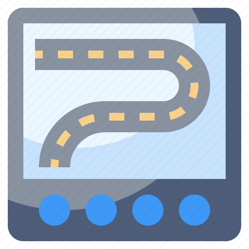 Highway, location, map, maps, path, road, transport icon - Download on Iconfinder