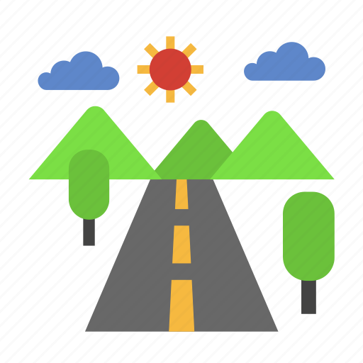 Hills, landscape, mountains, road, route, way, travel icon - Download on Iconfinder