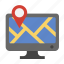 computer, location, map, pin, navigation, gps, online 
