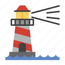 lighthouse, sea, guide, navigation, beacon, direction, building