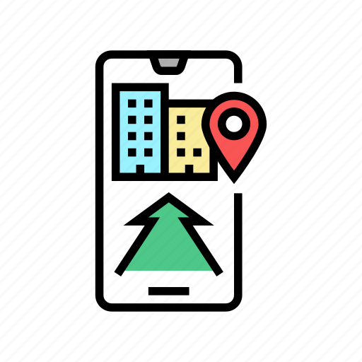 Mobile, application, navigation, gps, satellite, distance icon - Download on Iconfinder