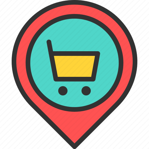 Cart, location, mall, map, pin, shop, shopping icon - Download on Iconfinder